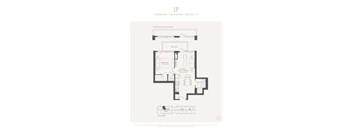 A black and white image of a floor plan for a 526 square foot apartment with one bedroom and one bathroom.